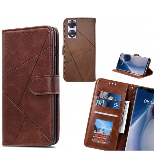 Oppo A58 Case Fine Leather Wallet Case