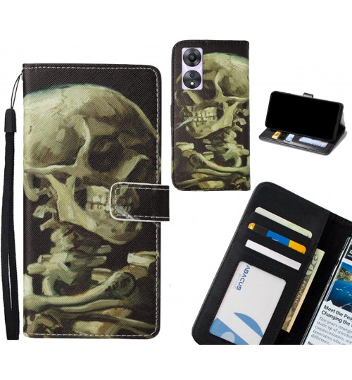 Oppo A58 case leather wallet case van gogh painting