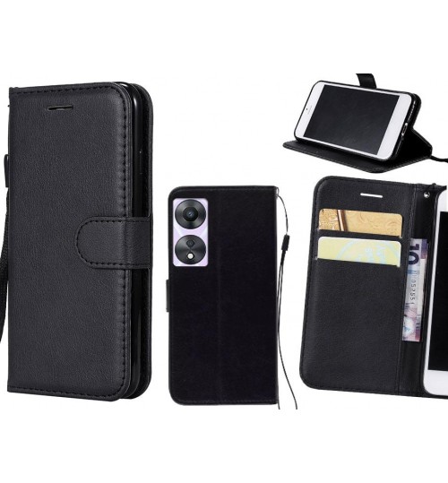 Oppo A58 Case Fine Leather Wallet Case