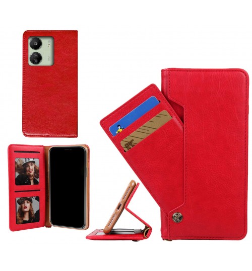 Xiaomi Redmi 13C case slim leather wallet case 4 cards 2 ID magnet