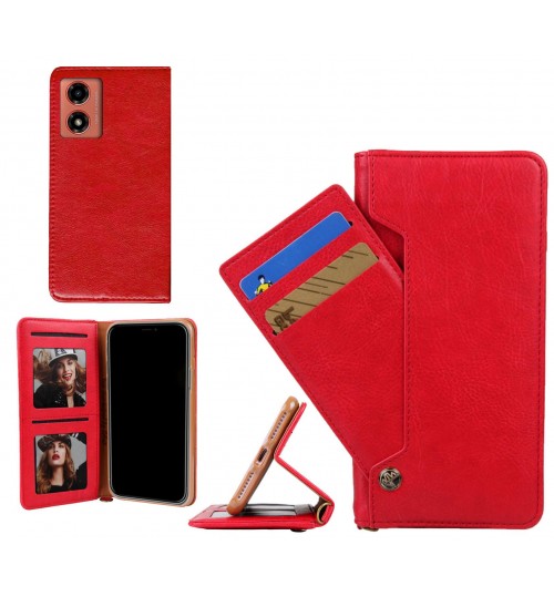 Moto G04 case slim leather wallet case 4 cards 2 ID magnet