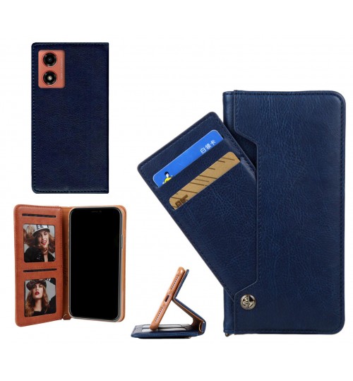 Moto G24 case slim leather wallet case 4 cards 2 ID magnet