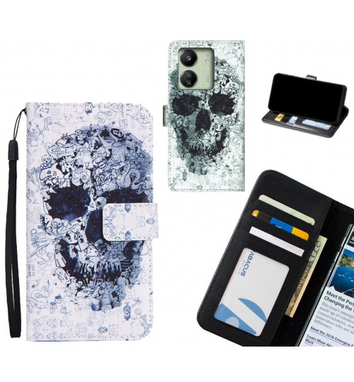 Xiaomi Redmi 13C case 3 card leather wallet case printed ID