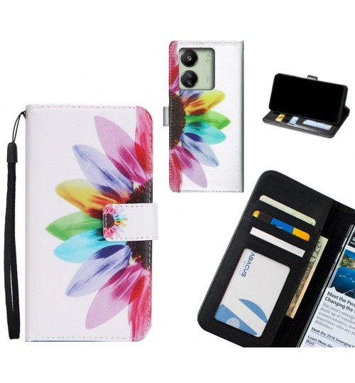 Xiaomi Redmi 13C case 3 card leather wallet case printed ID