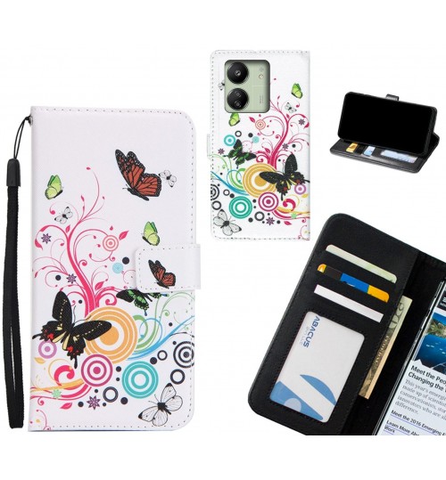 Xiaomi Redmi 13C case 3 card leather wallet case printed ID