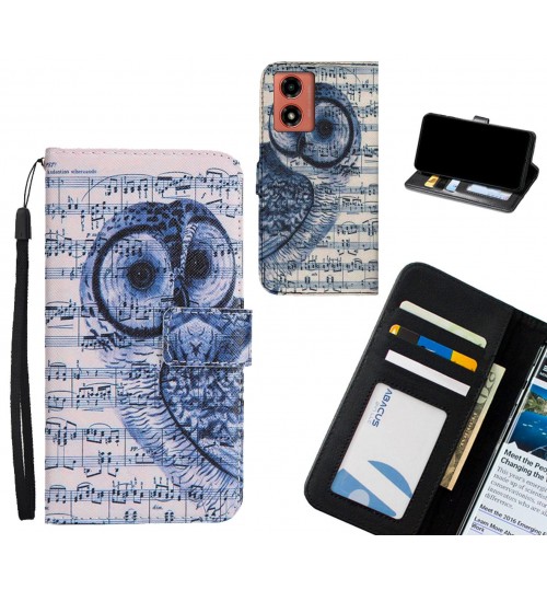 Moto G04 case 3 card leather wallet case printed ID