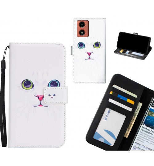 Moto G04 case 3 card leather wallet case printed ID