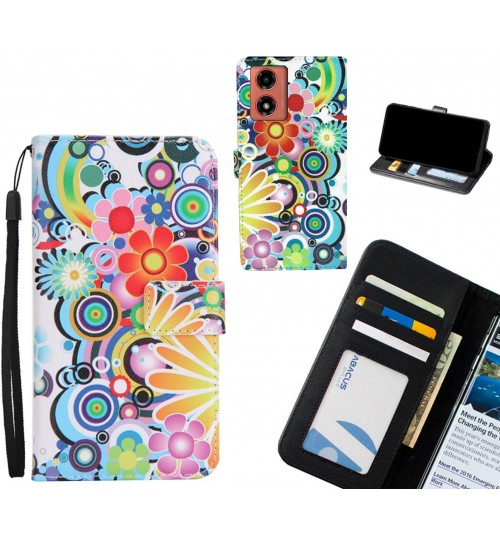 Moto G04 case 3 card leather wallet case printed ID