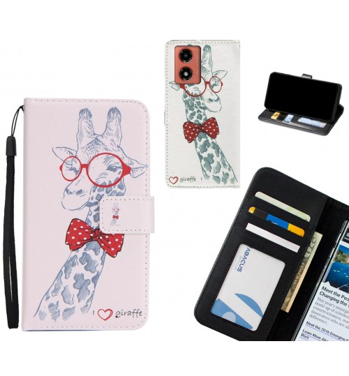 Moto G04 case 3 card leather wallet case printed ID