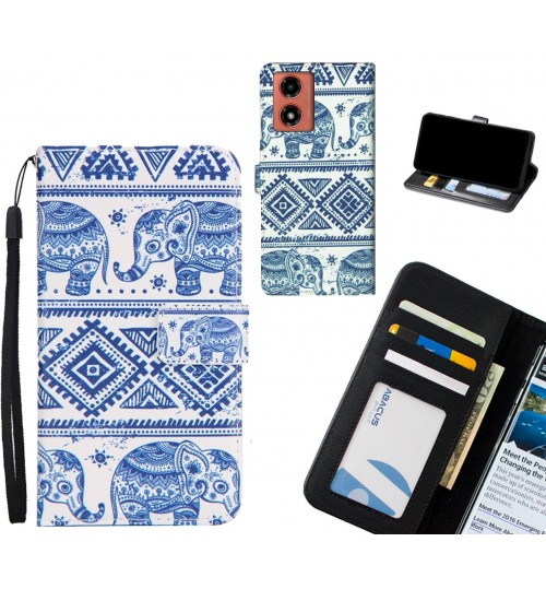 Moto G24 case 3 card leather wallet case printed ID