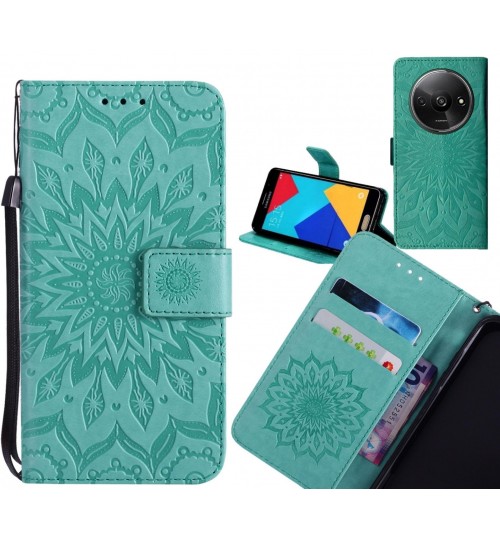 Xiaomi Redmi A3 Case Leather Wallet case embossed sunflower pattern