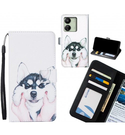 Xiaomi Redmi 13C case 3 card leather wallet case printed ID