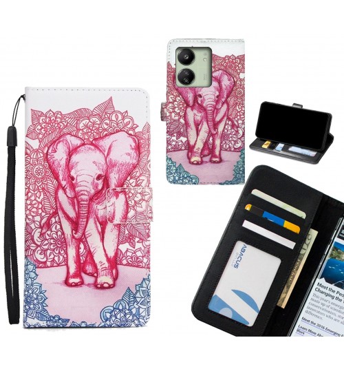 Xiaomi Redmi 13C case 3 card leather wallet case printed ID