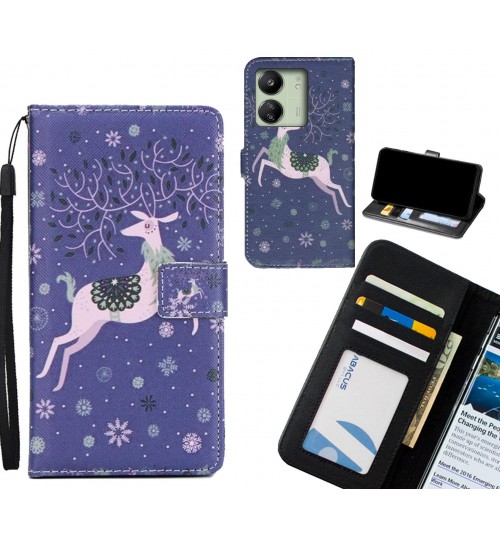 Xiaomi Redmi 13C case 3 card leather wallet case printed ID