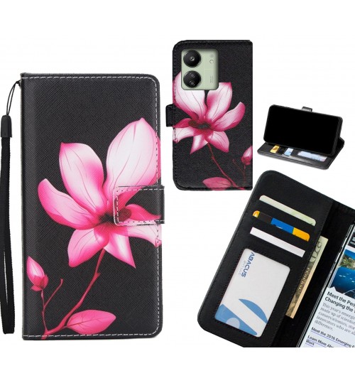 Xiaomi Redmi 13C case 3 card leather wallet case printed ID