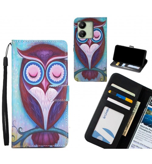 Xiaomi Redmi 13C case 3 card leather wallet case printed ID