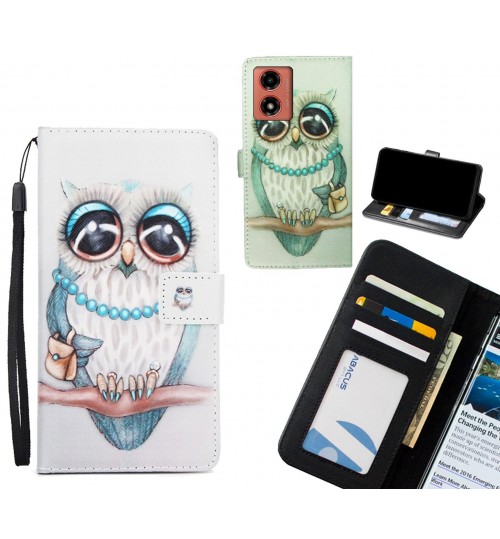 Moto G04 case 3 card leather wallet case printed ID