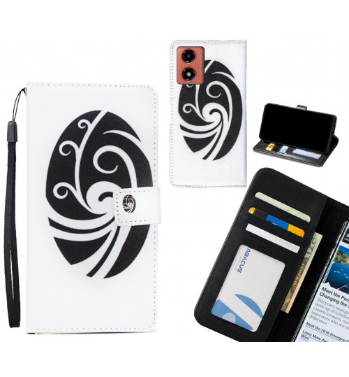 Moto G04 case 3 card leather wallet case printed ID