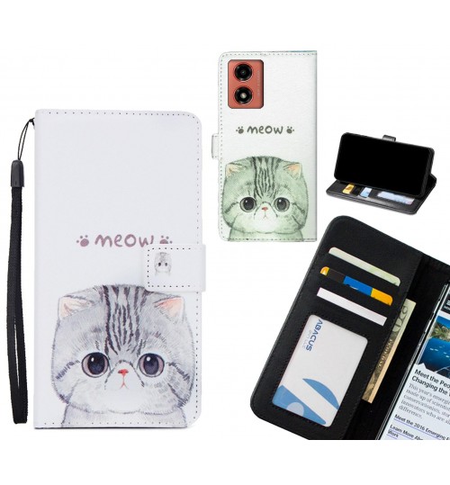 Moto G04 case 3 card leather wallet case printed ID