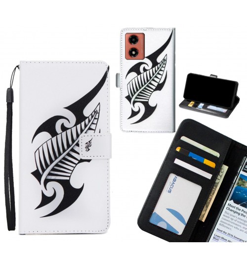 Moto G04 case 3 card leather wallet case printed ID