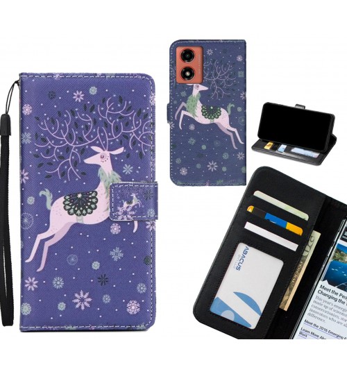 Moto G04 case 3 card leather wallet case printed ID