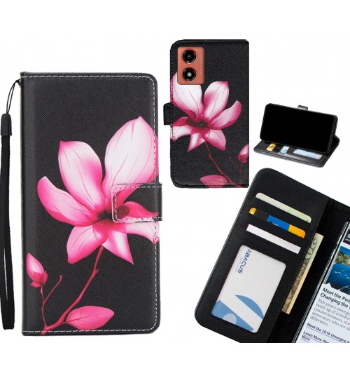 Moto G04 case 3 card leather wallet case printed ID