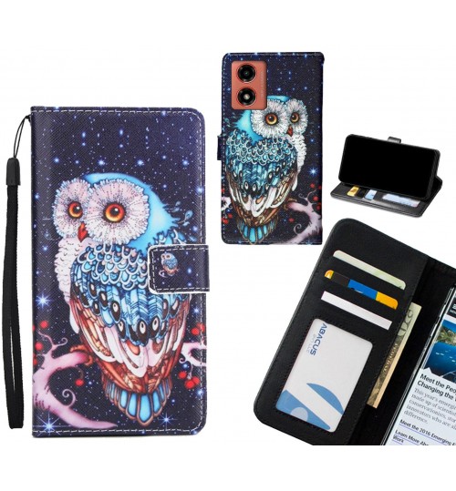 Moto G04 case 3 card leather wallet case printed ID