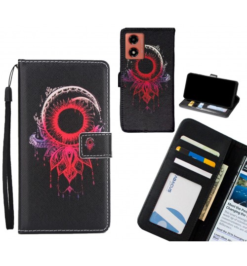 Moto G04 case 3 card leather wallet case printed ID