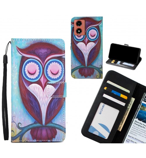 Moto G04 case 3 card leather wallet case printed ID