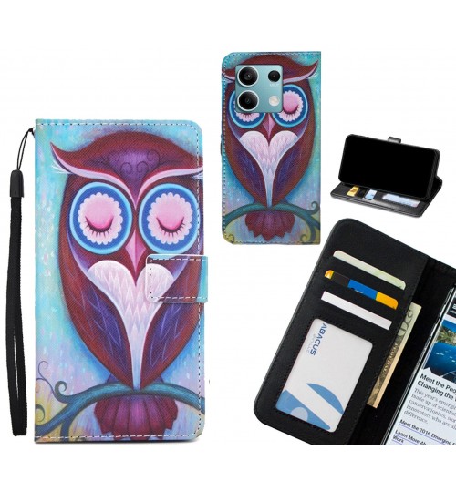 Xiaomi Redmi Note 13 case 3 card leather wallet case printed ID