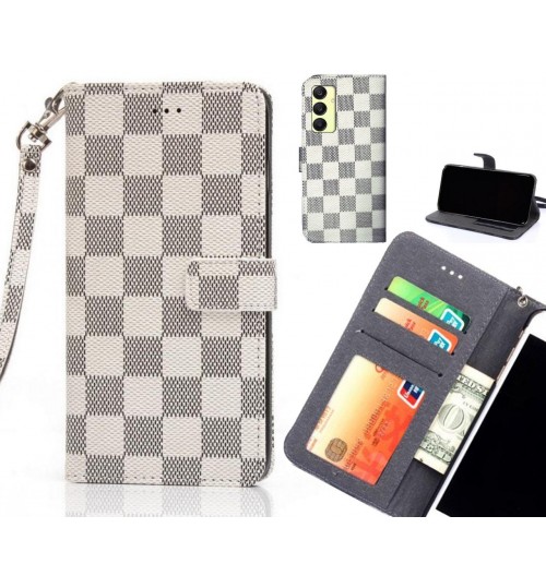 Samsung Galaxy A55 Case Grid Wallet Leather Case