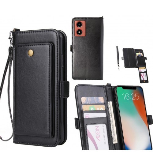 Moto G04 Case Retro Leather Wallet Case