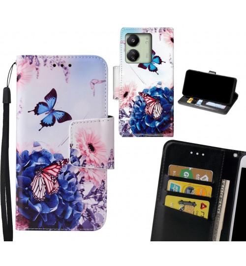 Xiaomi Redmi 13C Case wallet fine leather case printed