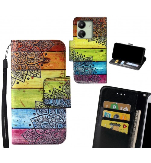 Xiaomi Redmi 13C Case wallet fine leather case printed