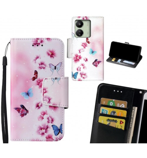 Xiaomi Redmi 13C Case wallet fine leather case printed