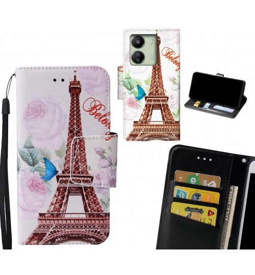 Xiaomi Redmi 13C Case wallet fine leather case printed