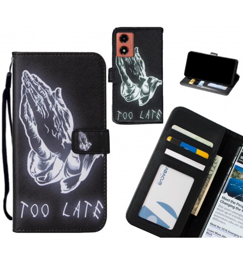 Moto G04 case leather wallet case printed ID