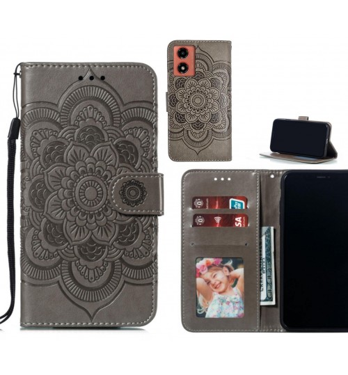 Moto G04 case leather wallet case embossed pattern