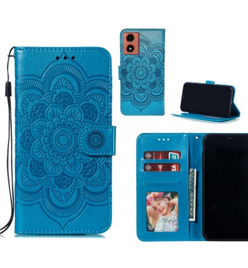 Moto G04 case leather wallet case embossed pattern