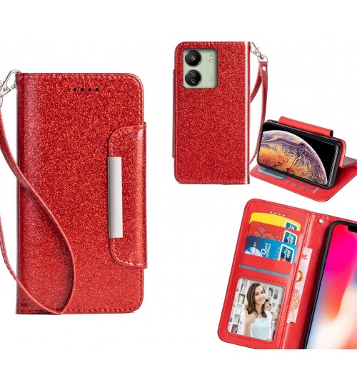 Xiaomi Redmi 13C Case Glitter wallet Case ID wide Magnetic Closure