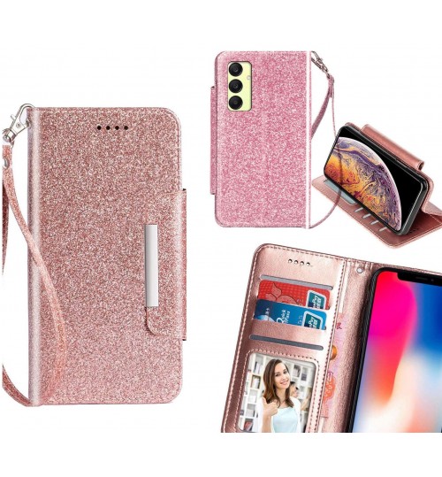 Samsung Galaxy A55 Case Glitter wallet Case ID wide Magnetic Closure