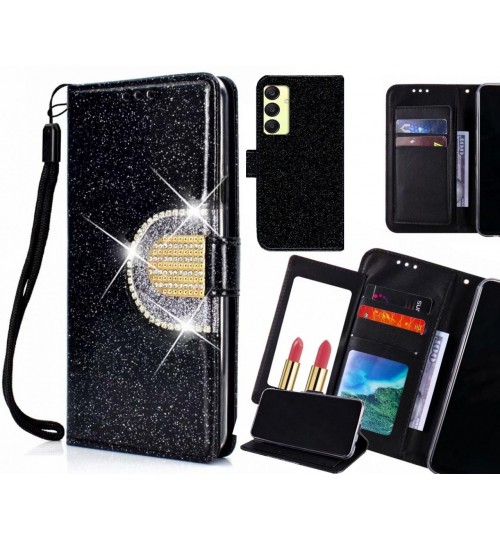 Samsung Galaxy A25 Case Glaring Wallet Leather Case With Mirror