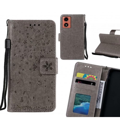 Moto G04 Case Embossed Wallet Leather Case