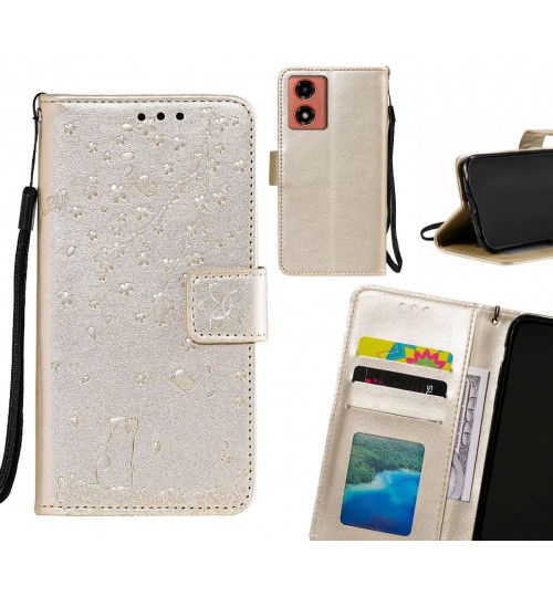 Moto G04 Case Embossed Wallet Leather Case