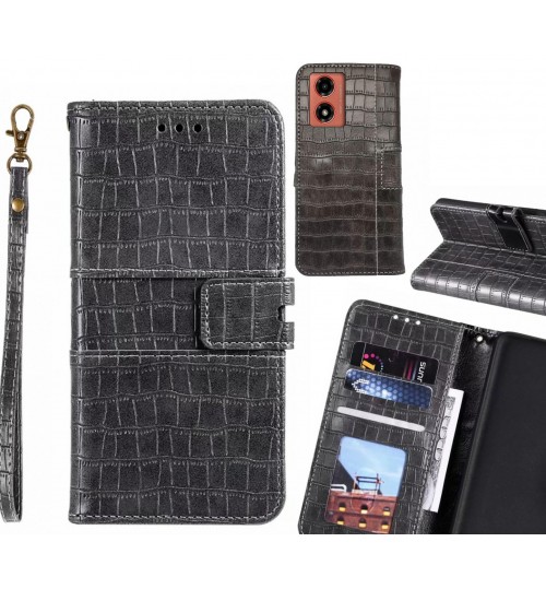 Moto G04 case croco wallet Leather case