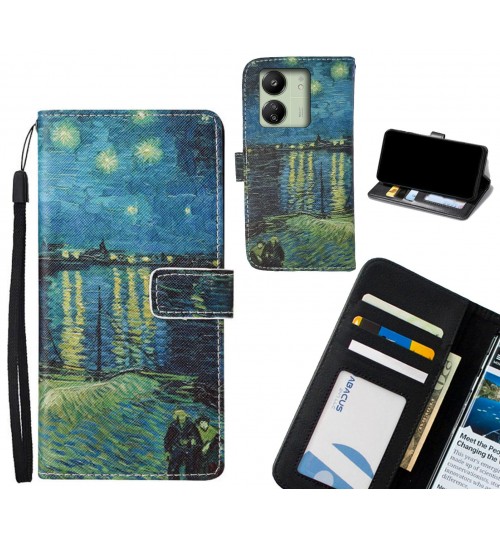 Xiaomi Redmi 13C case leather wallet case van gogh painting