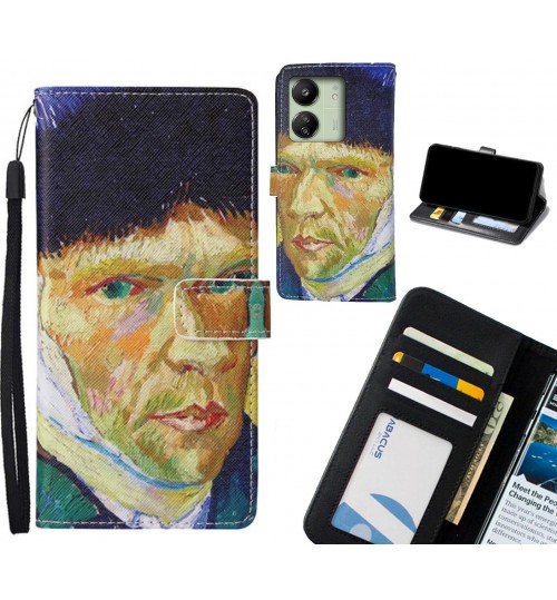 Xiaomi Redmi 13C case leather wallet case van gogh painting