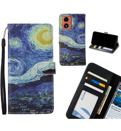 Moto G04 case leather wallet case van gogh painting