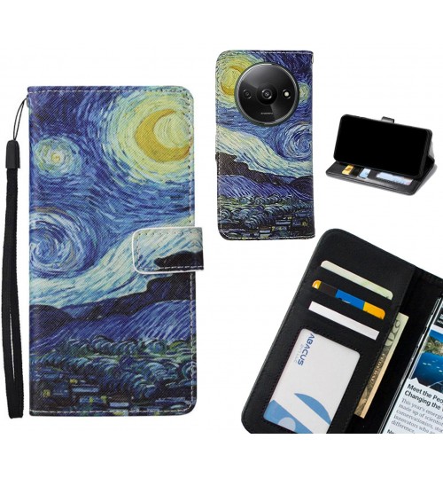 Xiaomi Redmi A3 case leather wallet case van gogh painting