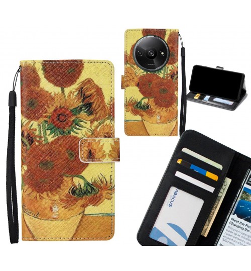 Xiaomi Redmi A3 case leather wallet case van gogh painting